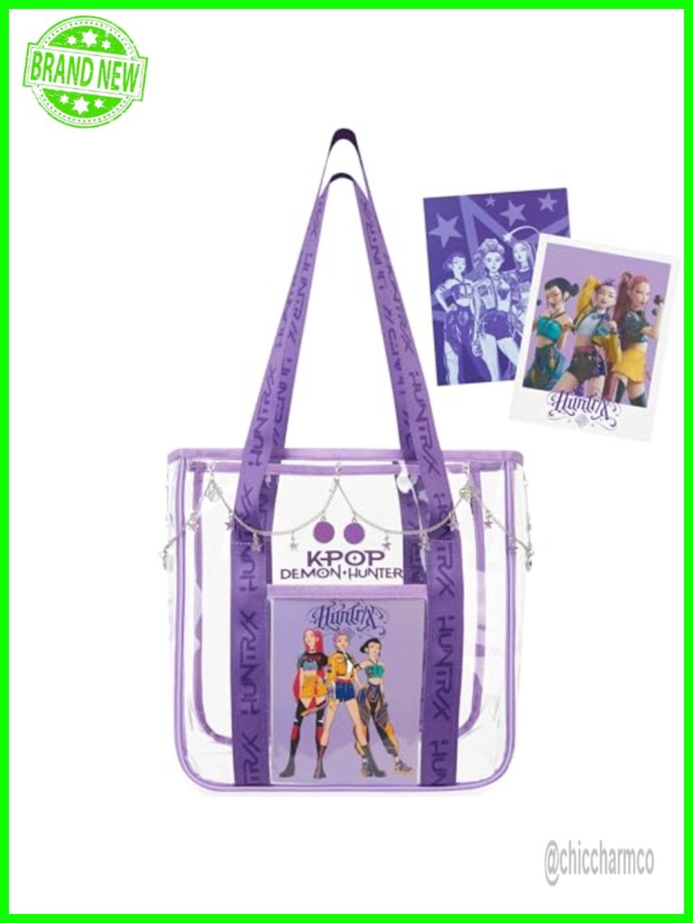 Clear PVC KPop Demon Hunters Tote Bag Stadium Concert Shoulder Bag